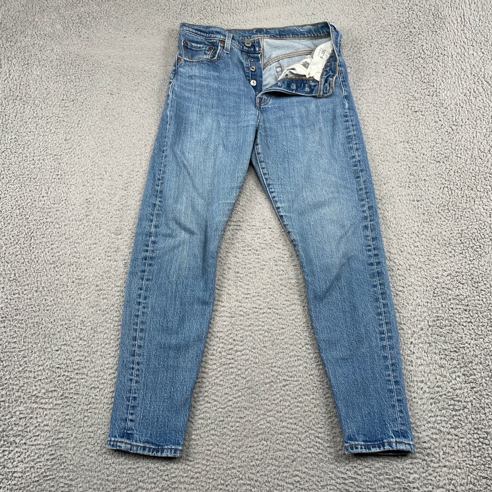 Levis 501 S Jeans Womens 26 Blue  Skinny Medium Wash Button Fly Denim Pants